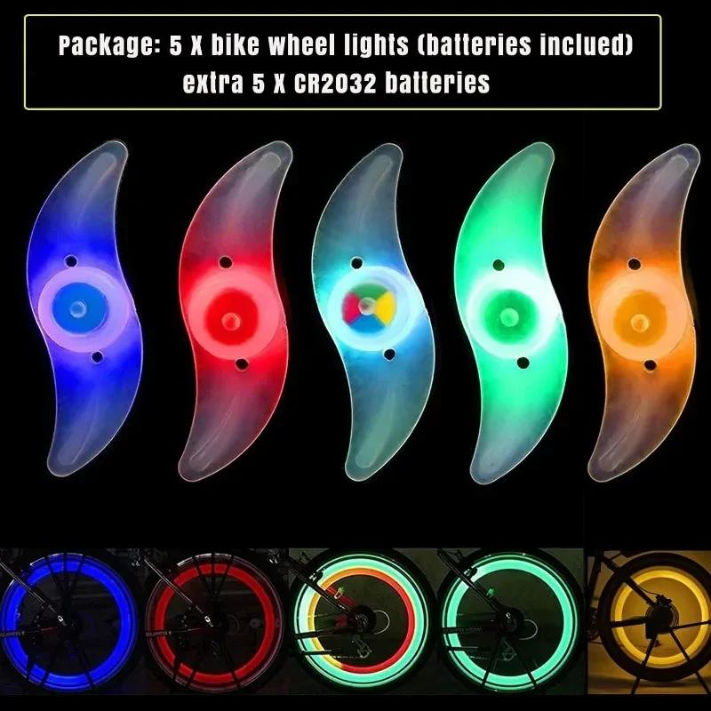 1PC Bike Wheel Spoke Light Tire Lights 3 Mode Wheel Color Spoke Light LED Waterproof Bike Safety Warning Spokes Lamp Bike Decor