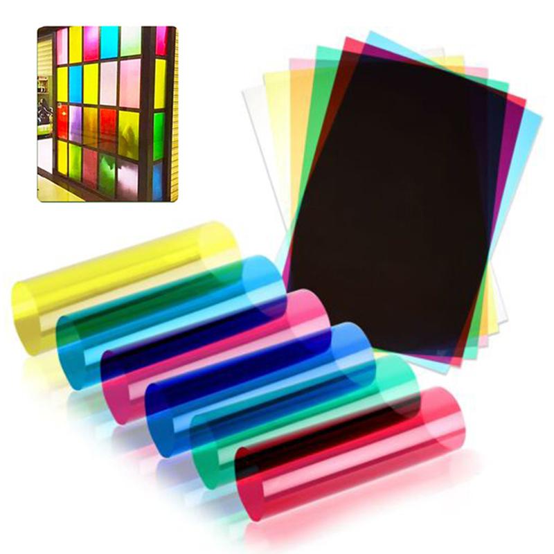 Folie PVC Transparentă DIY A4 Film Transparent Plastic Filtru Lumină Gel Celofan Colorat Hârtie Plastic Film Transparent Decorativ