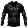 Men's Sweatshirt Comfortable and Versatile 3D Tattoo Printed Long-sleeved Hoodie