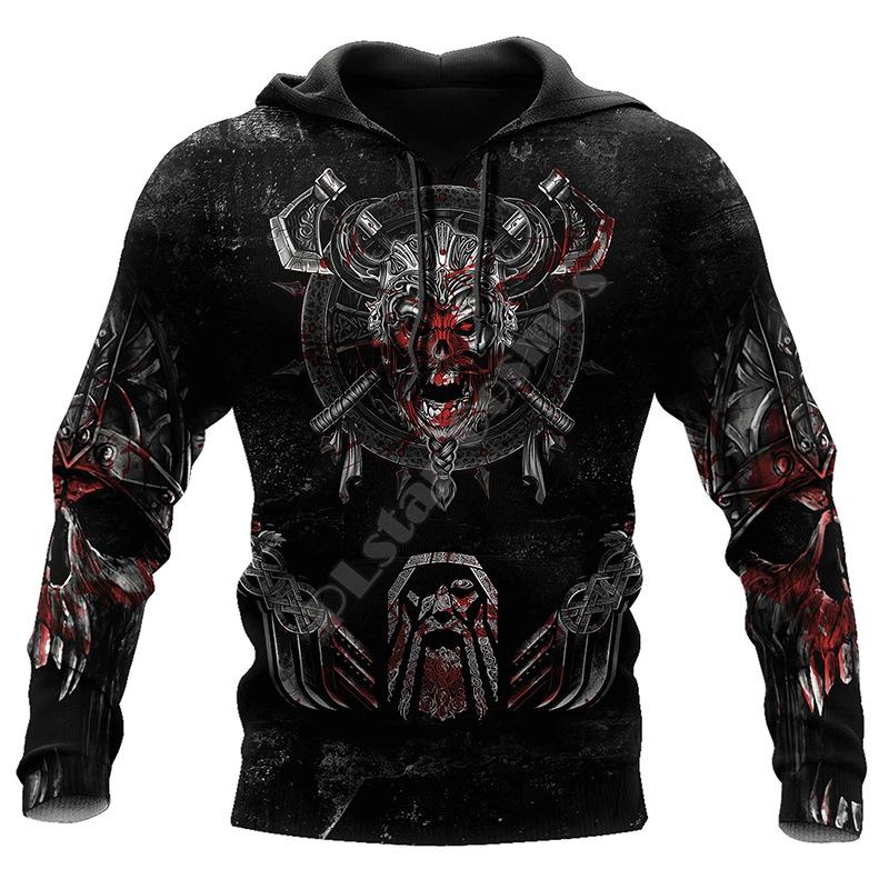 Men's Sweatshirt Comfortable and Versatile 3D Tattoo Printed Long-sleeved Hoodie