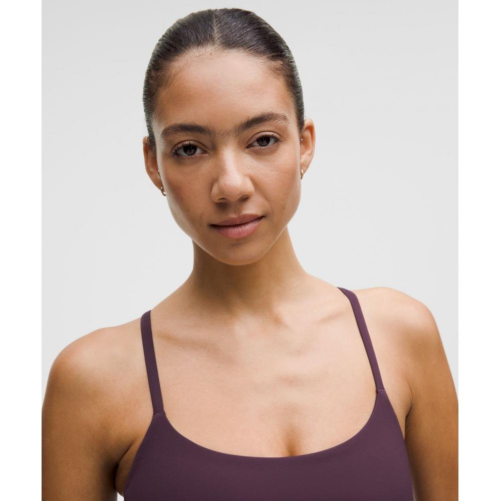 Lululemon WunDer Train Strappy RaCer Bra  Light Support  C D Cup blaCk Plum