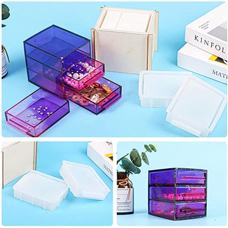 Úložný box Epoxidová pryskyřičná forma DIY Zásuvková krabice Silikonová forma Úložný box Forma pro Cetky Ruční řemesla