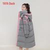 Women's 2024 Long Hooded Color-Block Down Jacket YE3B62277A6