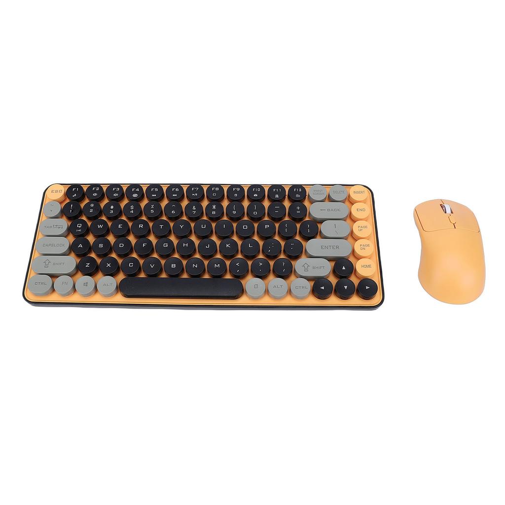 Wireless Keyboard and Mouse Combo 85 Keys Cordless Mice Keyboard with Round Keycaps Dual Mode
