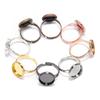 10pcs/lot Adjustable Blank Ring Base Fit Dia 10 12 14 16 18 20 25 Mm Glass Cabochons Cameo Settings Tray Diy Jewelry Making Ring