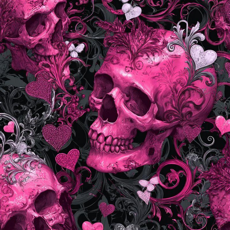 Full Drill Square Diamond Painting Pink skull 5D DIY Diamond Art Mosaic Cross Stitch Halloween Handicraft H
