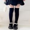 Stylish Children's Knee High Socks Soft and Breathable Above Knee Stockings Solid Non Slip Thickened Bottom Warm Socks