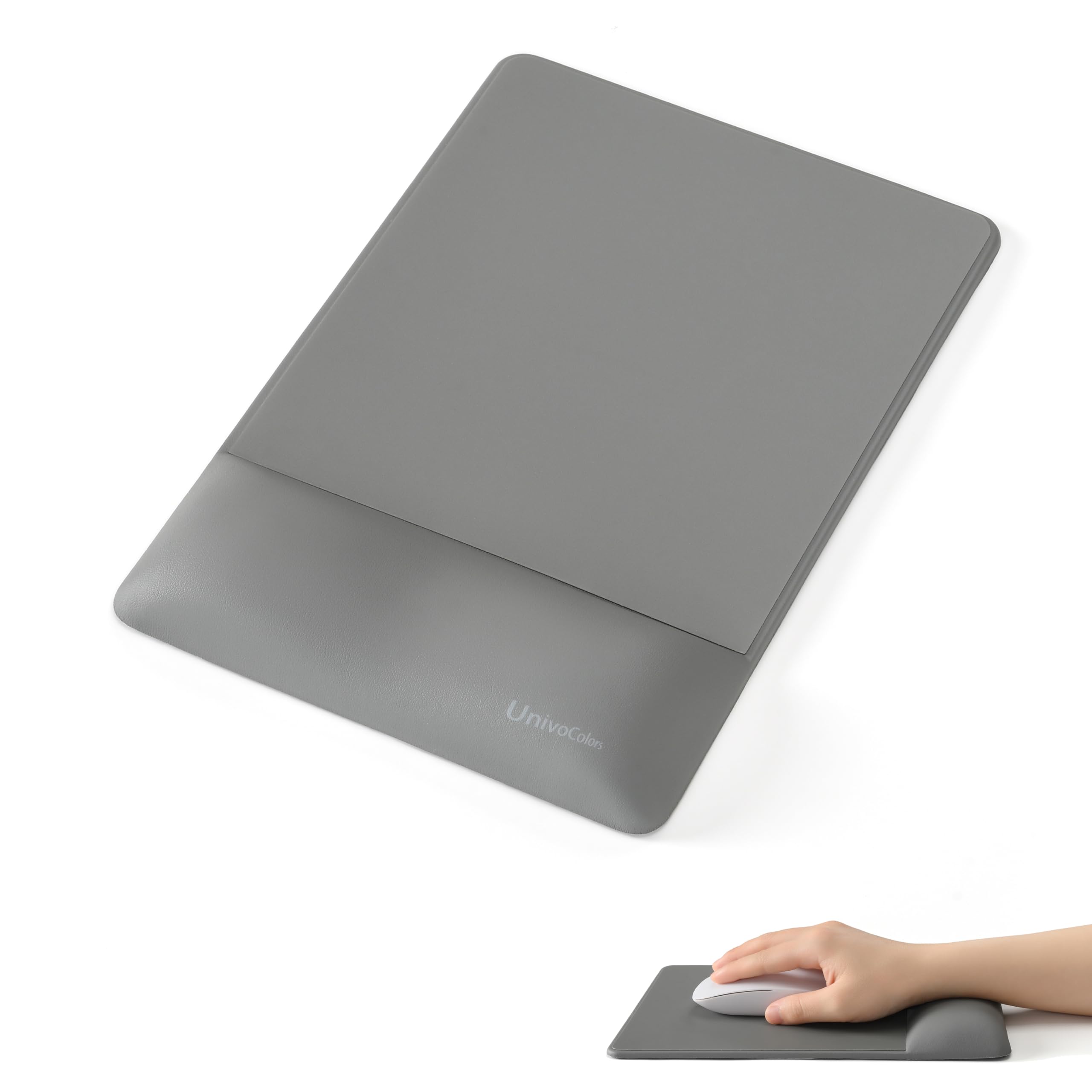 

UnivoColors Mouse Pad with Integrated Wrist Premium PU Ergonomic Supports Reduces Memory Foam Relieves Wrist and Has a Bottom Rest, Material, Design,