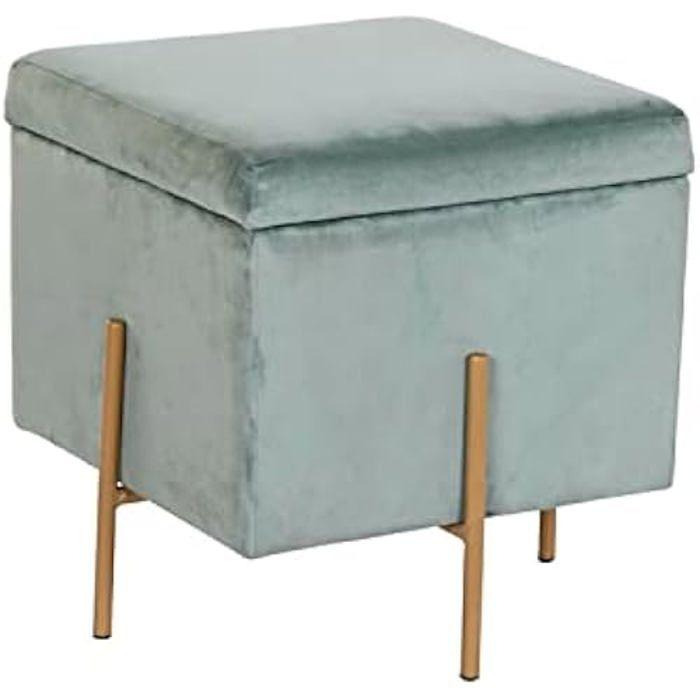 Repose-Pieds - DKD Home Decor - Turquoise - Polyester - Métal - 45x45x45 cm