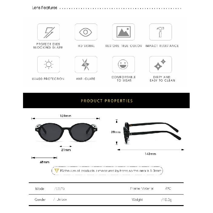 Classic Round-frame Sunglasses, Retro-style with Small Rivets, for Men and Women