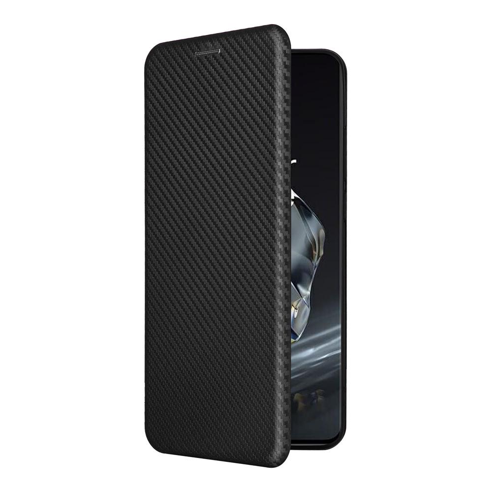 OnePlus 12 Carbon Fiber Drop-proof Wallet Case with Card Slot & Leather Flip Cover
