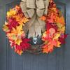 Harvest Wreath With Pumpkins Berries Vine Circle Halloween Thanksgiving Door Decor