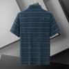 Men's Plus Size Striped Polo Shirt with Pocket