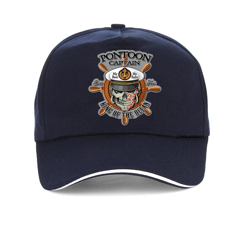 

Pontoon Captain Skull cap for Unisex Humorous 100 Cotton Unisex Baseball Cap Fashion pop snapback hats gorro casquette Adjustable