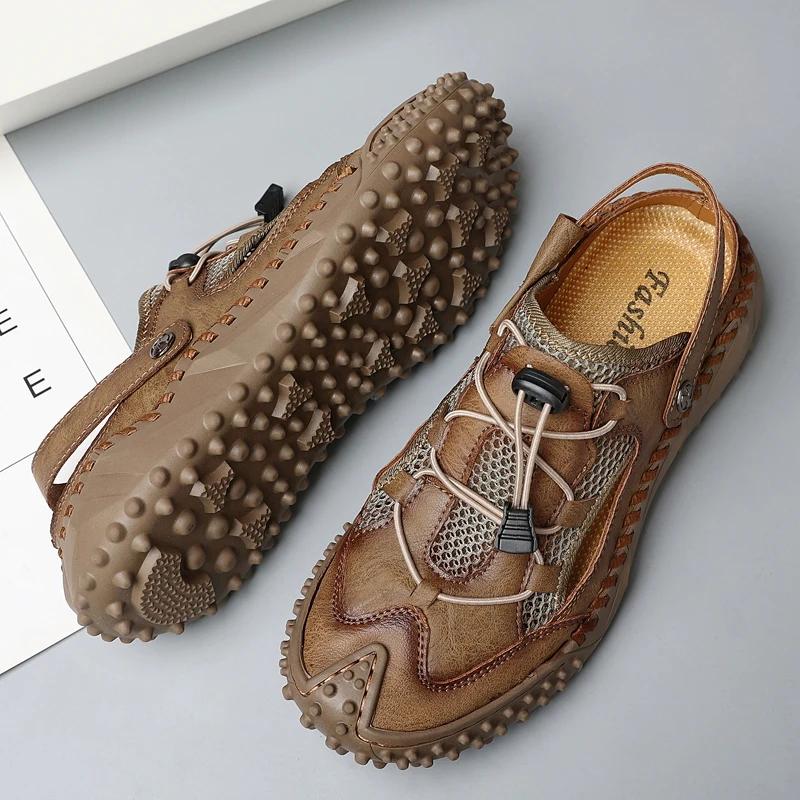 Men's Summer Sandals for Men  Comfortable Men's Sandal Man Beach Sandals Original Brands Shoes Man's Leather Sandal Trend
