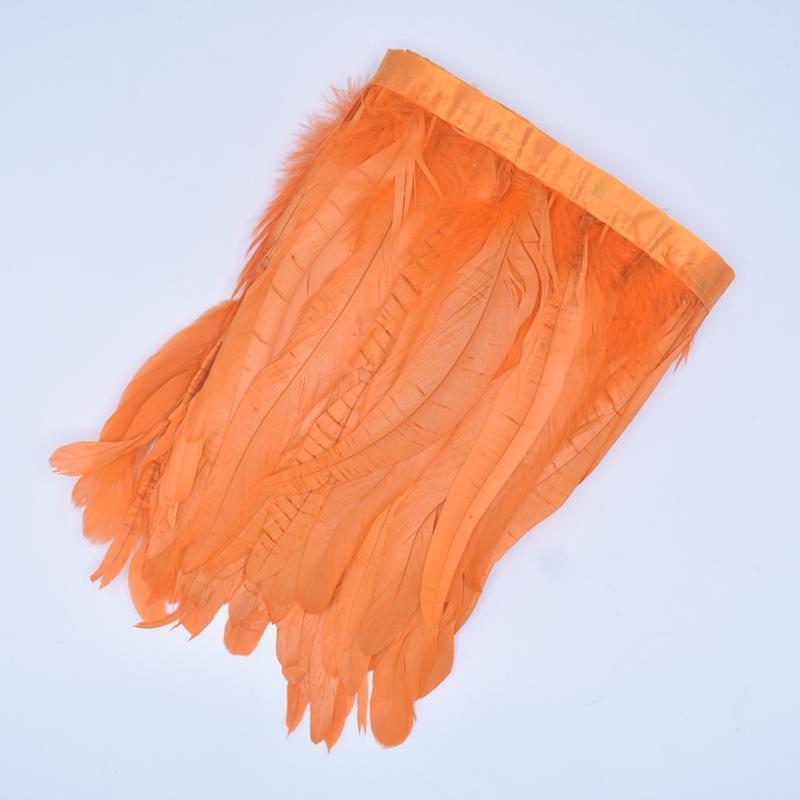 2Meters Colored Rooster Tail Feather Trim Ribbon Tape Black Pheasant Feathers for Crafts Carnival Party Decoration Decorative