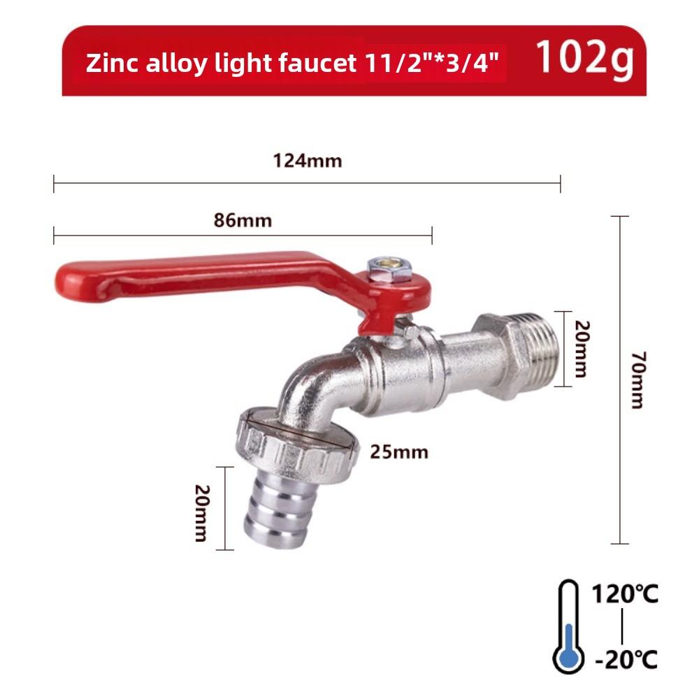 1/2'' 3/4'' Zinc Alloy Faucet Water Splitter Water Connection Adapter Outdoor Switch Garden Irrigation Pipe Connector Faucet