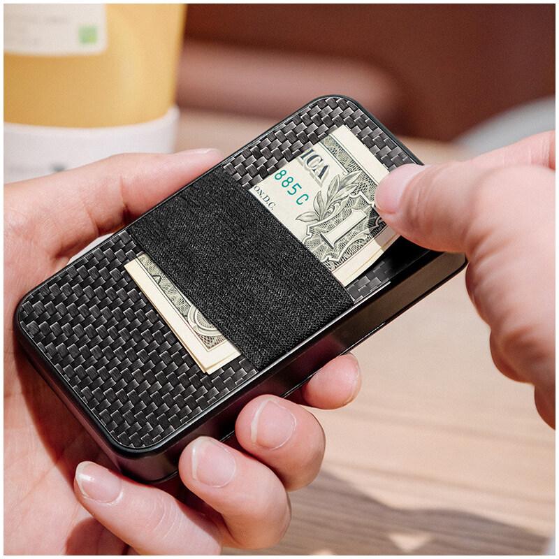 NEW Card Holder Mens Purse Carbon Fiber Minimalist Rfid Wallets for Credit Cards Bank Business ID Card Holder Case Cards Boxs Change Coin Holders