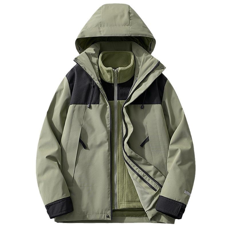 Women's Windproof Waterproof 3-in-1 Fleece-Lined Mountaineering Suit, Thickened Warm Two-Piece Set