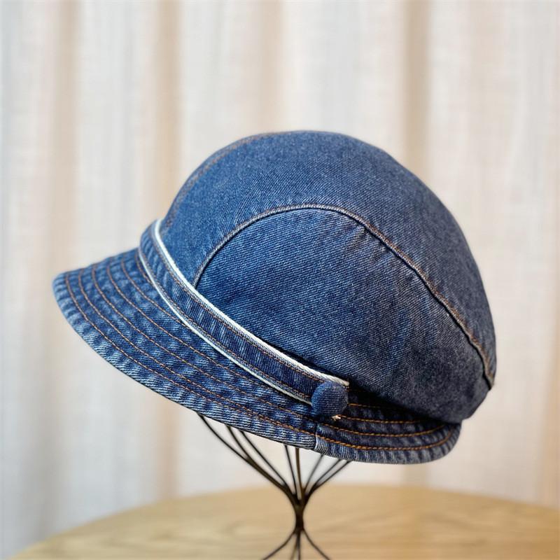 New Style Foldable Denim Fisherman Hat For Women Fashionable Ol Style Adjustable Size Sun Protection
