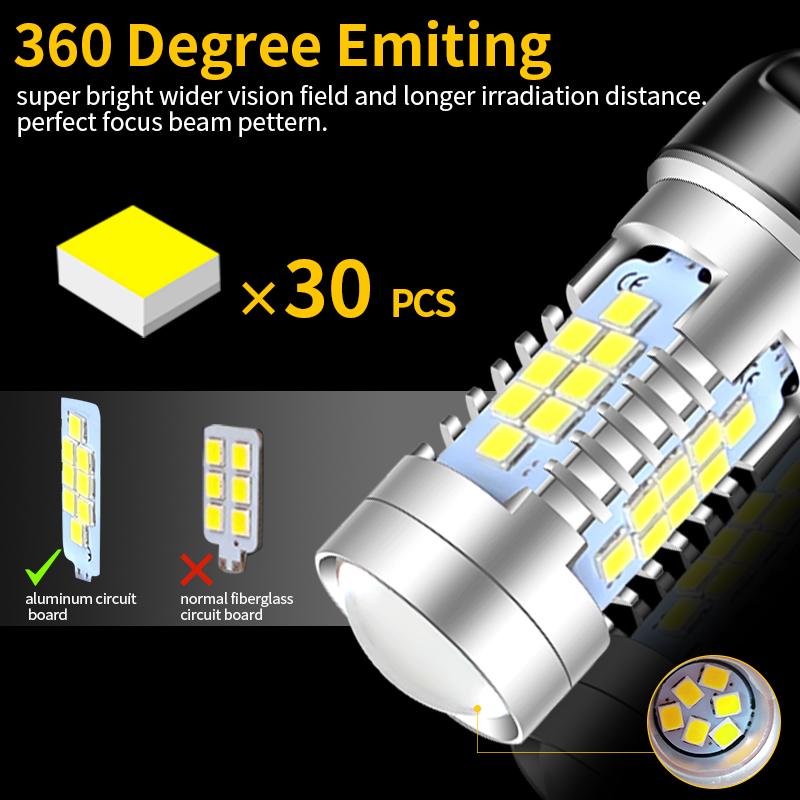 2pcs LED Daytime Running Light DRL Bulb Canbus W21/5W 7443 T20 For VW Up e-UP Caddy MK4 Touareg 7P Beetle Skoda Citigo Seat Mii