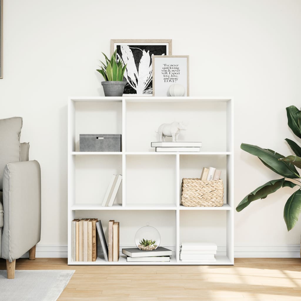 Room Divider Bookshelf White 102 x 29 x 103.5 cm Engineered Wood