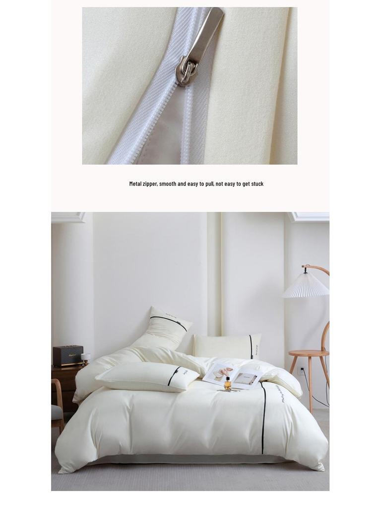 Luxury Five-Star Hotel White Linen Duvet Cover & Bedding Set