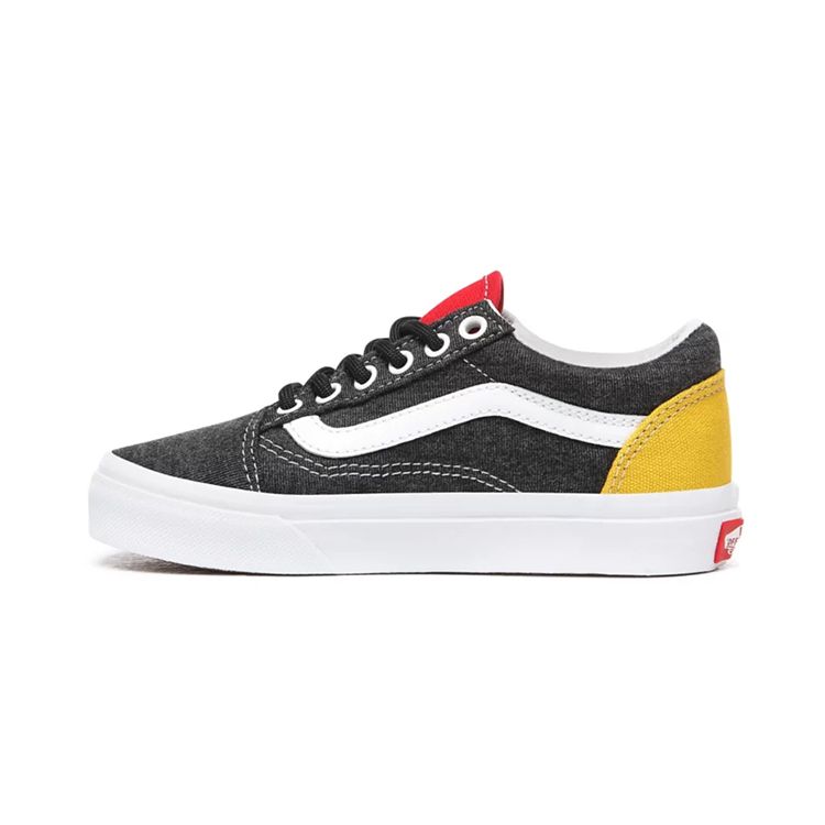 Vans Old Skool Series Comfortable Casual Low Top Kids Skate Shoes Kids Sneaker Black Yellow VN0A4BUUWK7