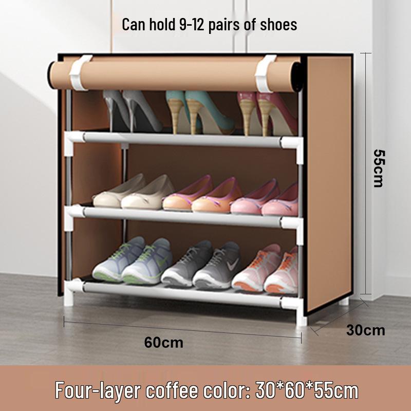 Dustproof Multi-layer Shoe Rack Cabinet - Space-saving Storage for Home & Dormitory