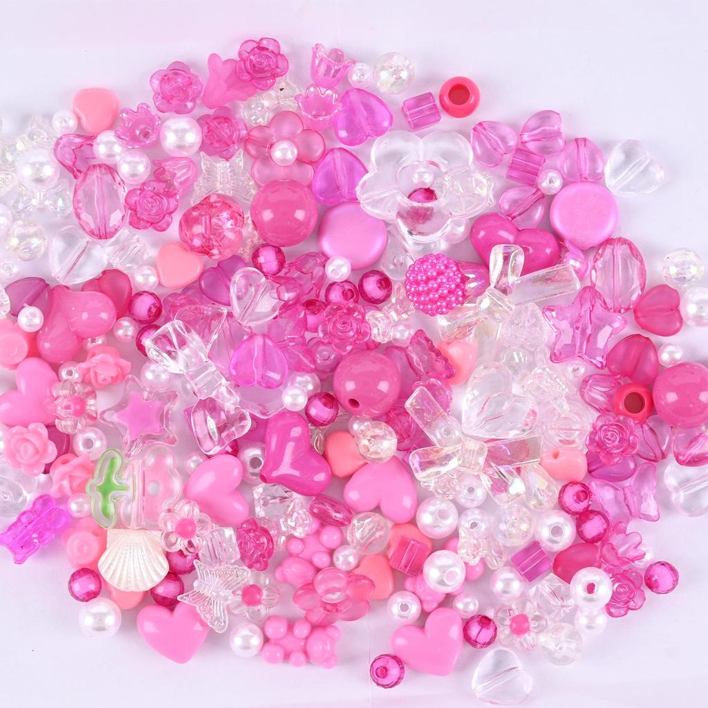 Colorful Acrylic Beads Set for DIY Crafts: Children’s Headwear & Phone Chain Kit