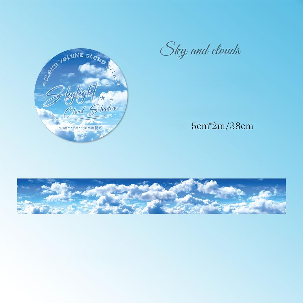 

50mm*200cm Cloud Series Vintage Rainbow Cloud Landscape Material Collage Washi Tape Creative DIY Journal Stationery
