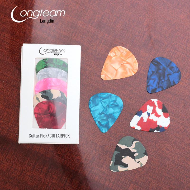 

5-Piece Celluloid Guitar Pick Set: Colored Acoustic Folk Guitar Picks, Perfect Musical Instrument Gift