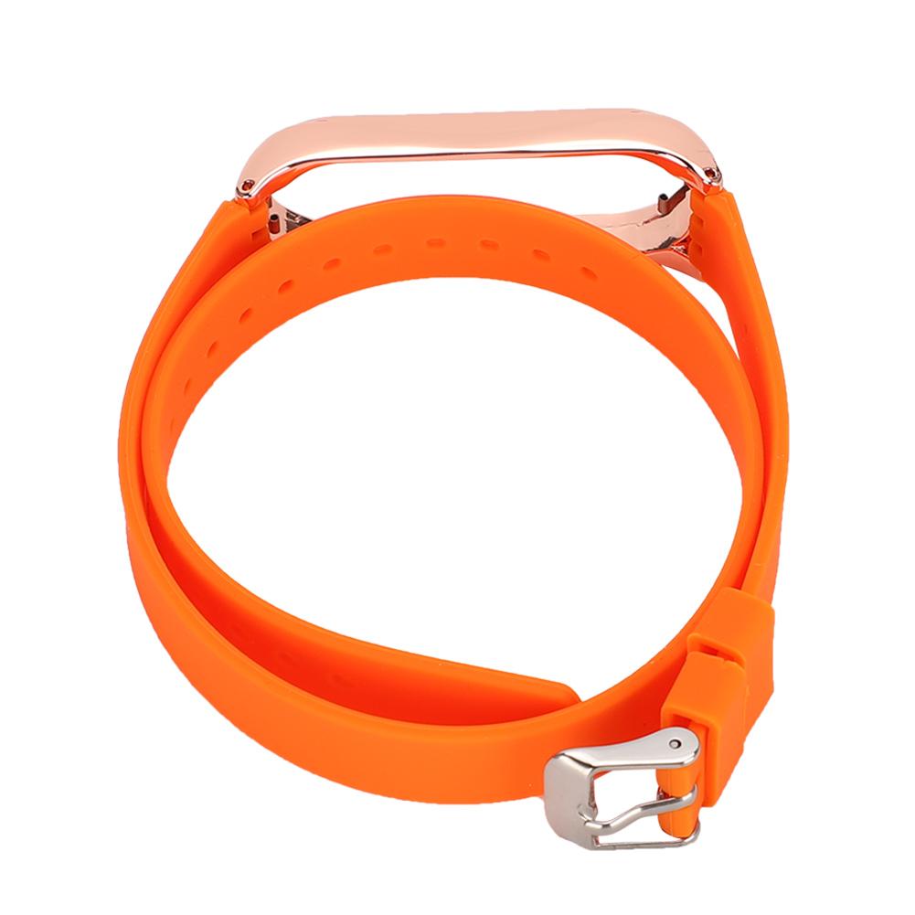 

Metal Buckle Shell Long Silicone Strap Wristband for Xiaomi Smart Bracelet 3 4 (Orange) оранжевый