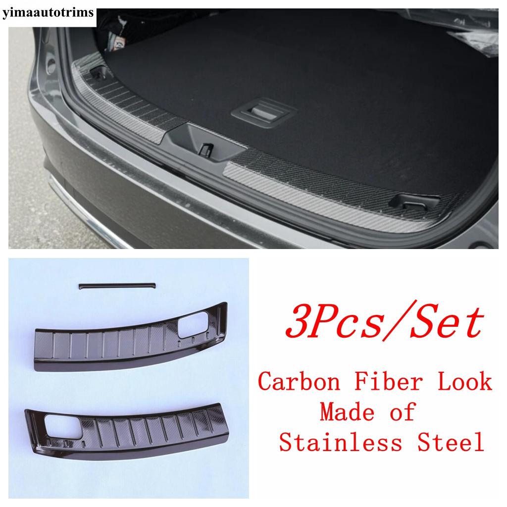 Car Rear Bumper Door Sill Trunk Tread Plate Panel Cover Trim For Mazda CX-70 CX-80 CX-90 2025 2026 Stainless Steel Accessories