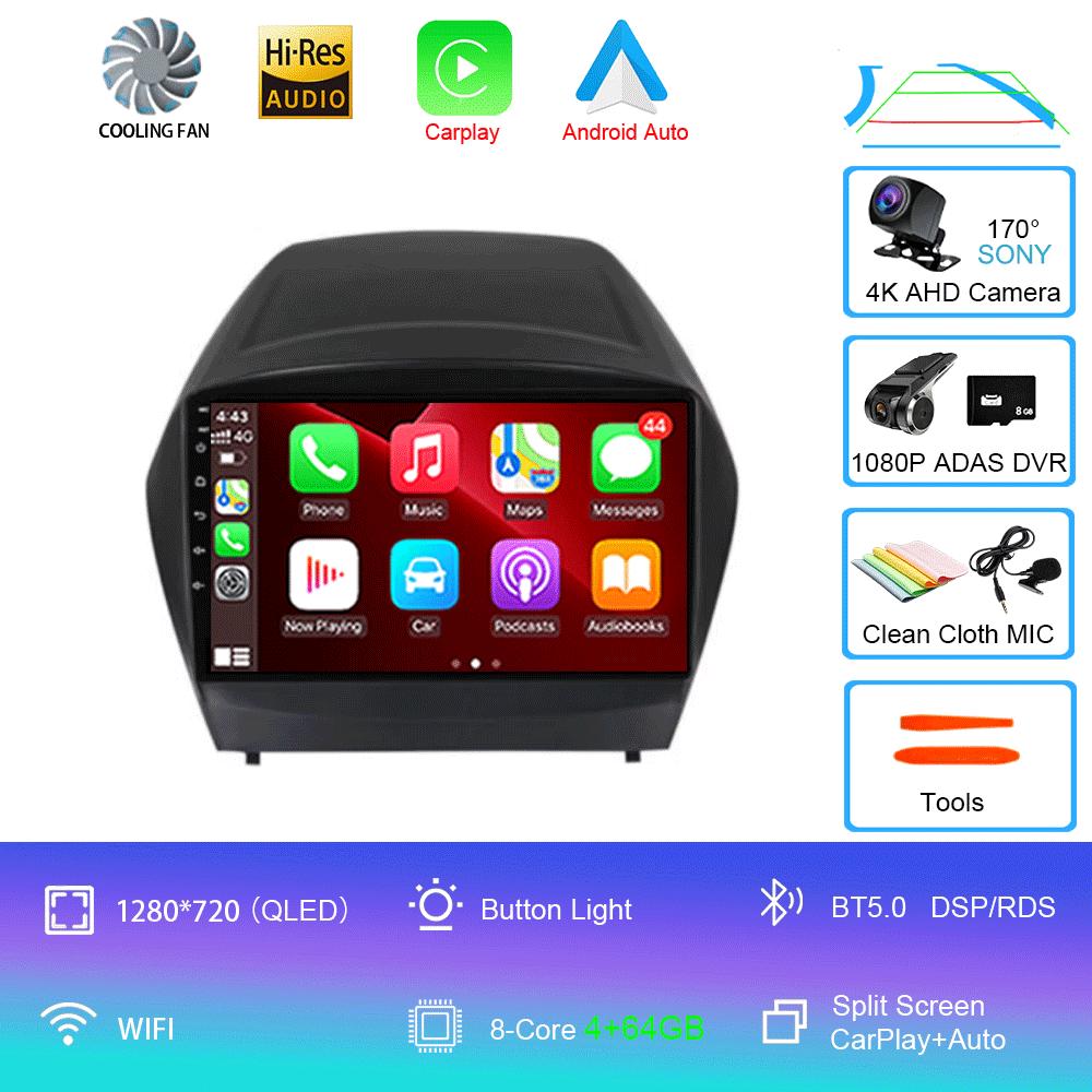 Autorádio Android 14 Carplay Auto Multimediální Přehrávač Pro Hyundai Tucson 2 LM IX35 2009-2015 Autorádio GPS Stereo 2din Hlavní Jednotka