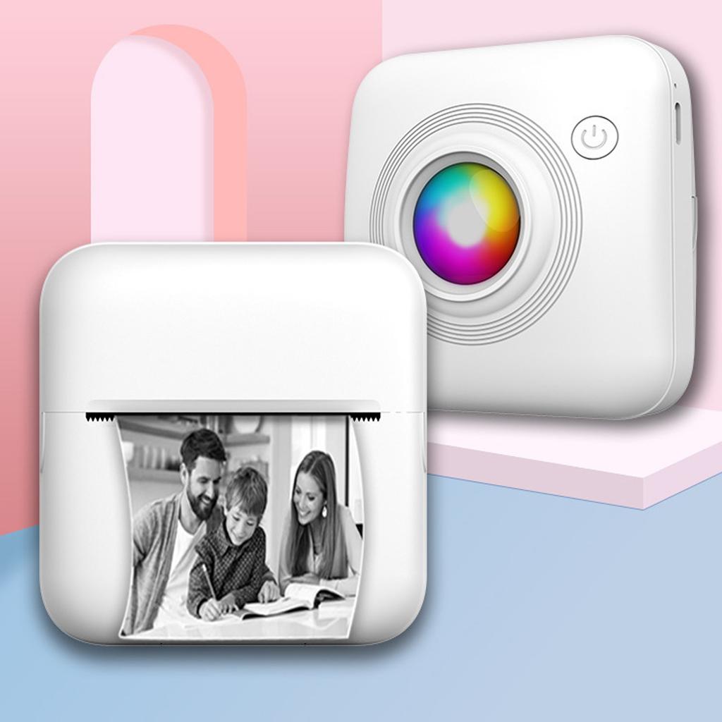 Bezprzewodowa Przenośna Mini Drukarka Bluetooth Druk Termiczny Do Notatek Studyjnych Praca Biurowa Z 1 Rolką Papieru Termicznego W Zestawie