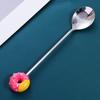 Adorable Donut Spoon Stainless Steel Colorful Designs Coffee Spoons Multi-Functional Mini Salad Mixing Spoon Home Use