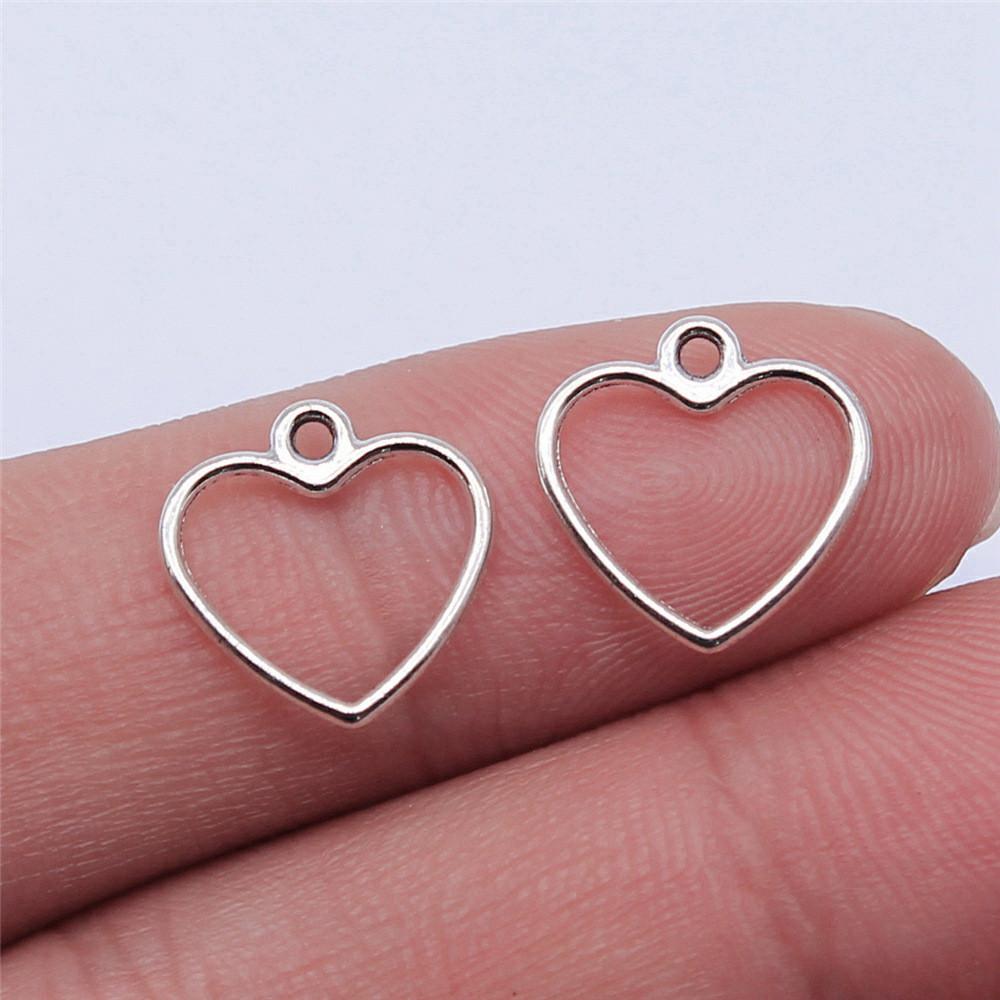 Charms Openwork Heart Pendants Vintage Jewelry Supplies QC068