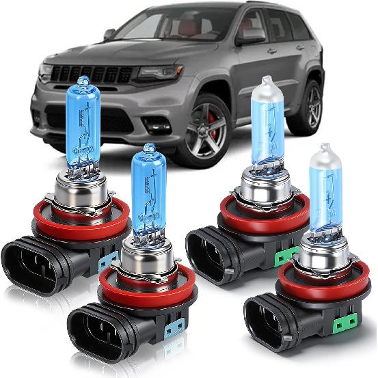 

OQSNCV Fit for Jeep Grand Cherokee (2017 2018 2019 2020 2021 2022) Halogen Bulbs, H9 High Beam and H11 Low Beam Headlight Headlamp Replacement Bulbs 2017-2022 (High+Low)