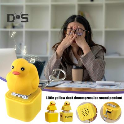 Duck Keycap Keychain Quacking Duck Fidget Toy with Light And Sound Portable Keyboard Clicker Keycap Duck for Stress Relief