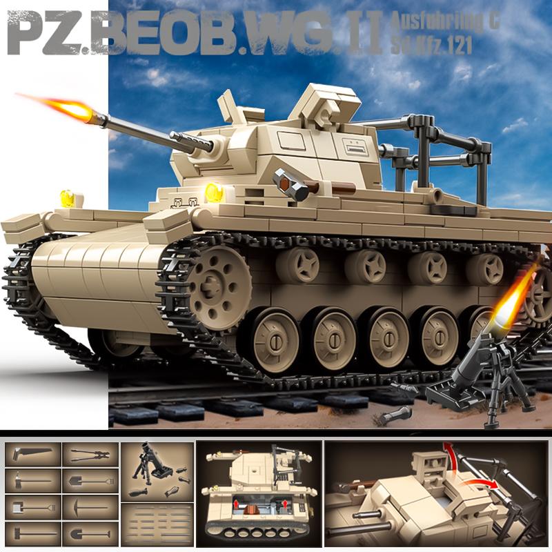The 38 TF Light Tank 2026 New Tiger crawler armored vehicle Military Toy Gift puzzle assembled building blocks