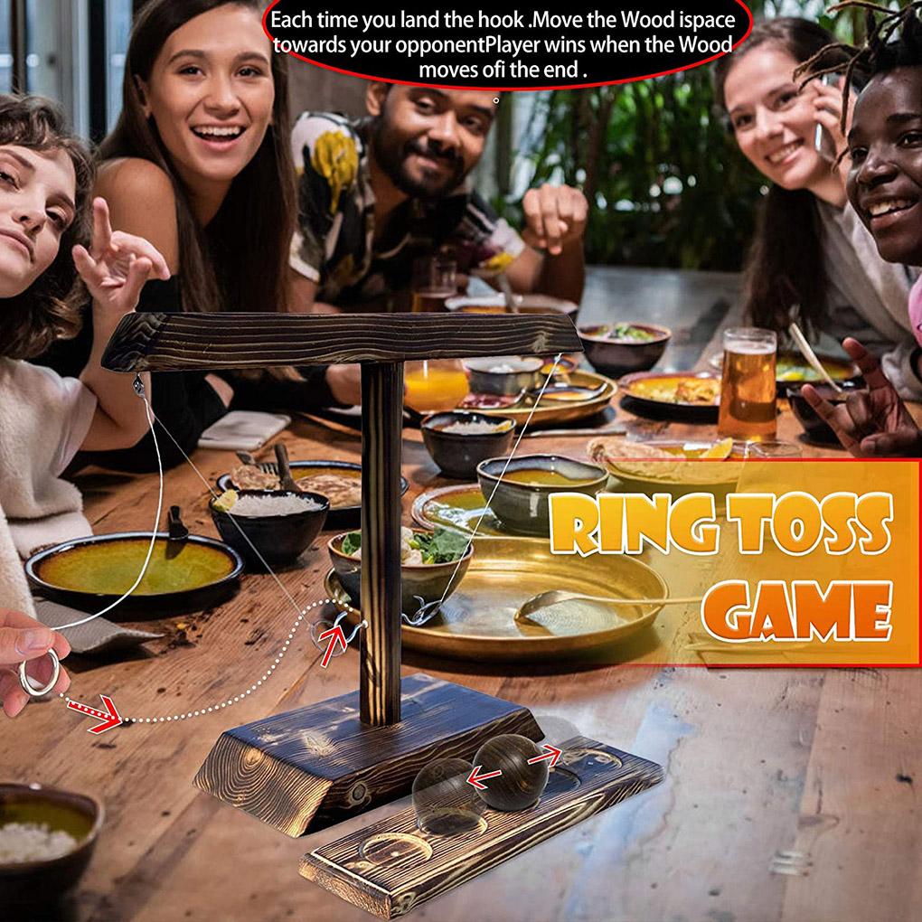 Wooden Hook Ring Toss Battle Toy Party Drinking Game Toy Quick-paced Interactive Game Supply For Adult Party Drinking Games