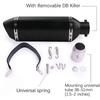Exhaust Muffler 1.52 Inch Inlet with Removable DB Killer for Street and Sport Motorcycles and Scooters Featuring 3851mm Diamete