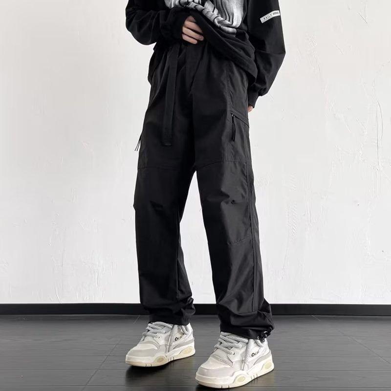 Charge pants men's autumn and winter American paratrooper pants fleece tide brand loose straight hiking pants tooling casual trousers