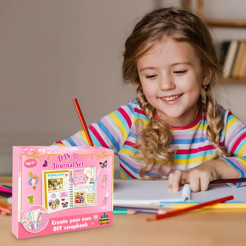 Набор для дневника для девочек Художественные поделки Принадлежности для скрапбукинга Милый канцелярский набор Наклейки для маленьких девочек Принадлежности для скрапбукинга Портативный набор
