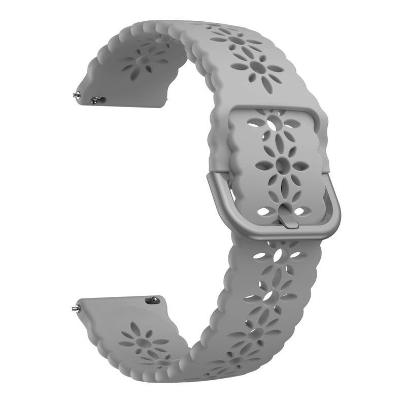 20mm 22mm Snowflake Pattern Hollow Silicone Replacement Strap for Sports Smart Watch Compatible with HUAWEI Watch Samsung Galaxy Watch Amazfit Watch