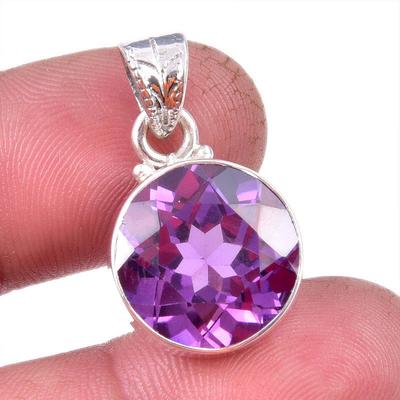 Natural Alexandrite Gemstone 925 Solid Sterling Silver Gift Pendant 1.25" K1q04