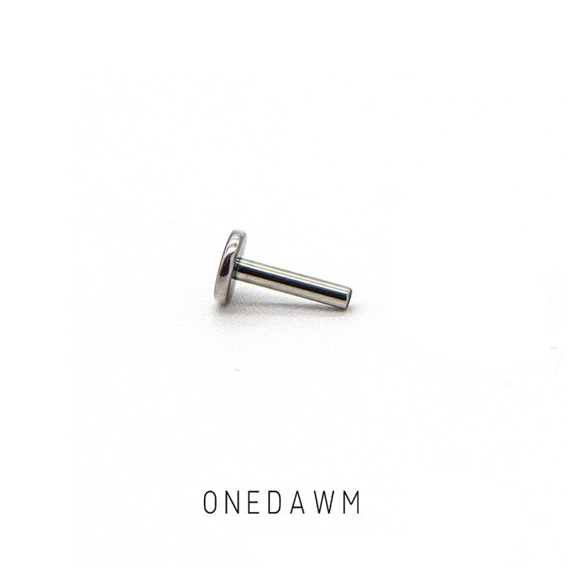 

F136 Medical Stud Earrings Female Little Flying Saucer Flats Titanium Alloy One threaded rod 10mm long rod thick 1.2