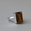 Rectangular Cut Tiger Eye Statement Ring, 925 Sterling Silver Ring, Handmade Minimalist Everyday Wear Jewelry