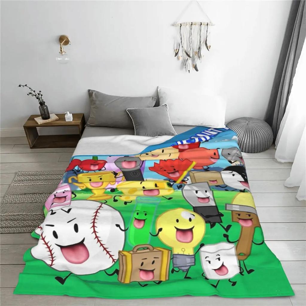 BFDI Inanimate Insanity Blanket Warm Soft Comfortable Plush Throw Blanket For Home Decor Picnic Flannel Bedspread Bed Cover